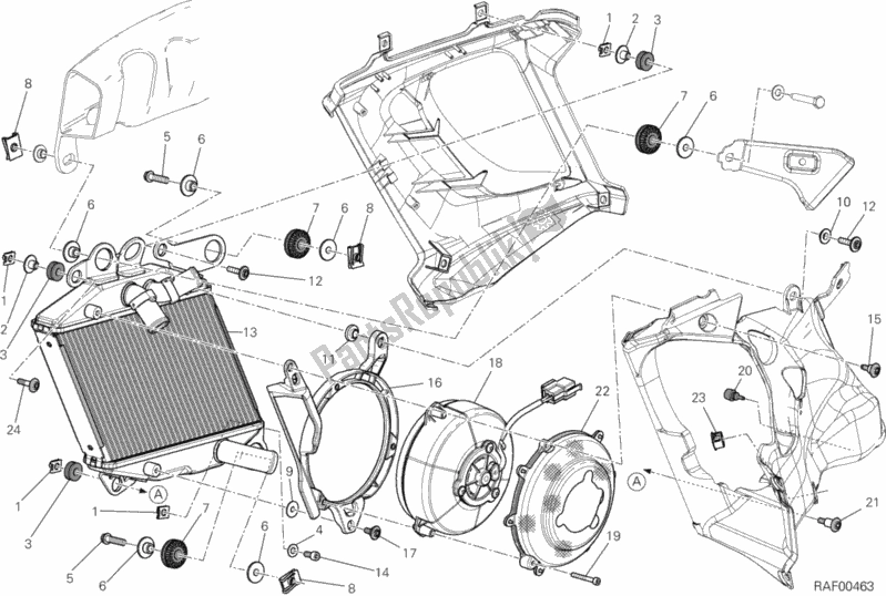 Toutes les pièces pour le Radiateur, Eau, Rh du Ducati Diavel Brasil 1200 2012